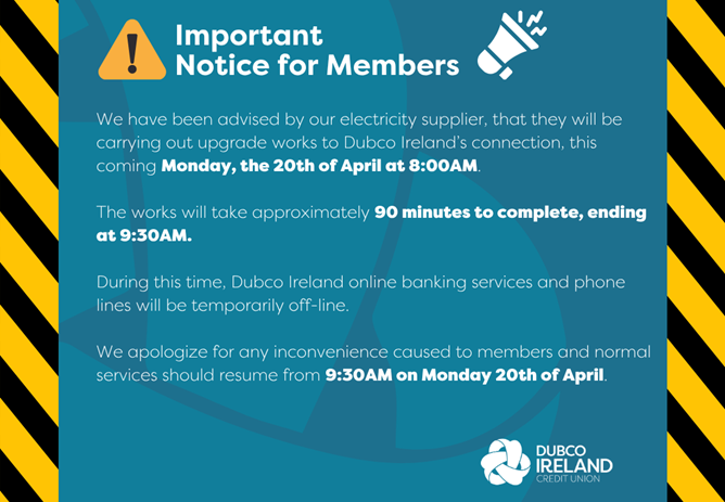 Member Notice Monday, 20th of April at 8:00AM