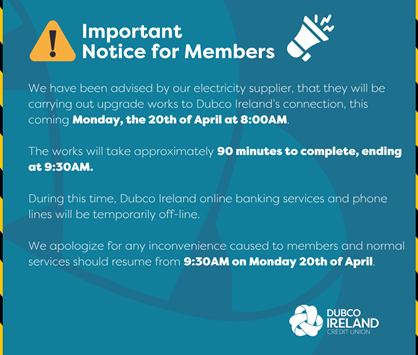 Member Notice Monday, 20th of April at 8:00AM